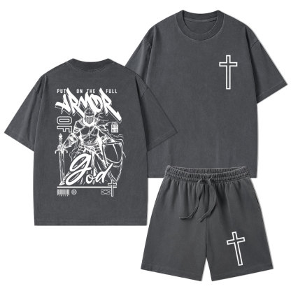 Armor Of God Christian Washed T-Shirt & Shorts