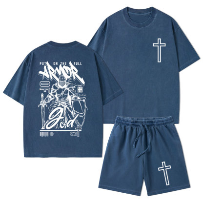 Armor Of God Christian Washed T-Shirt & Shorts