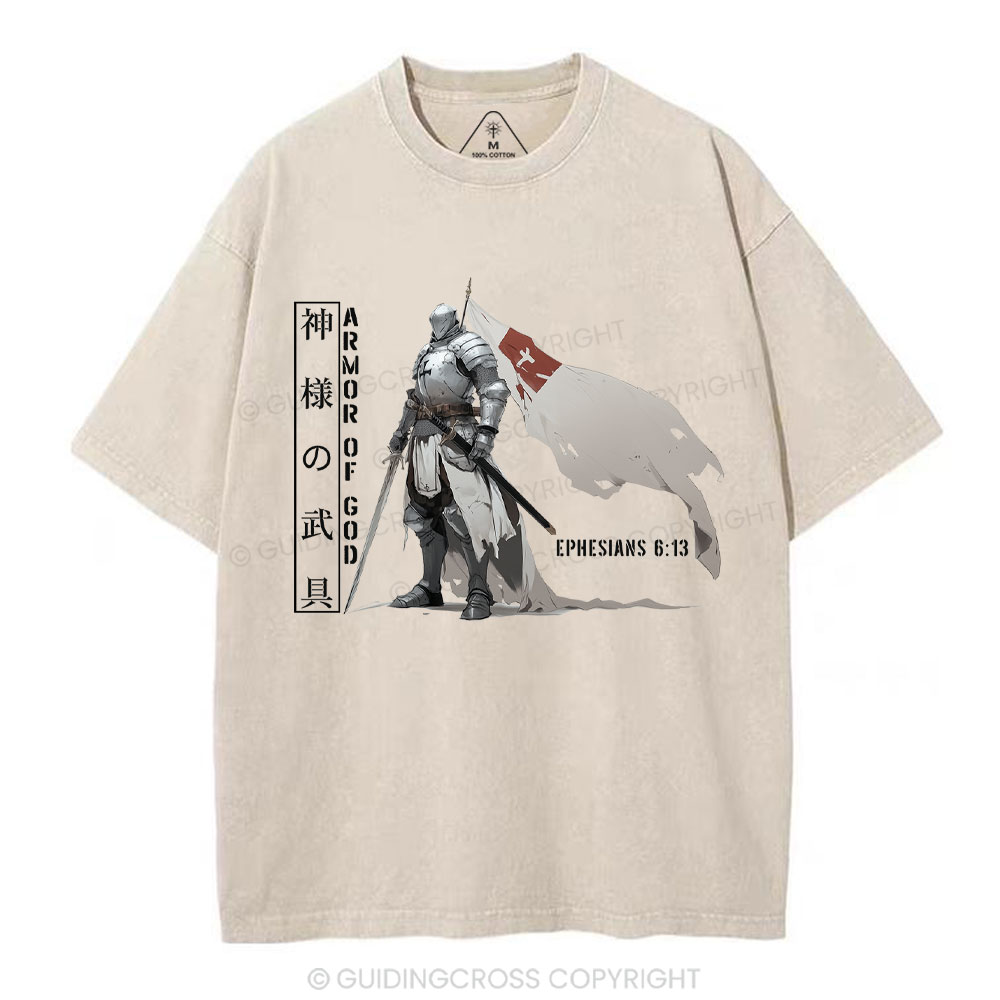 Armor Of God Christian Washed T-Shirt