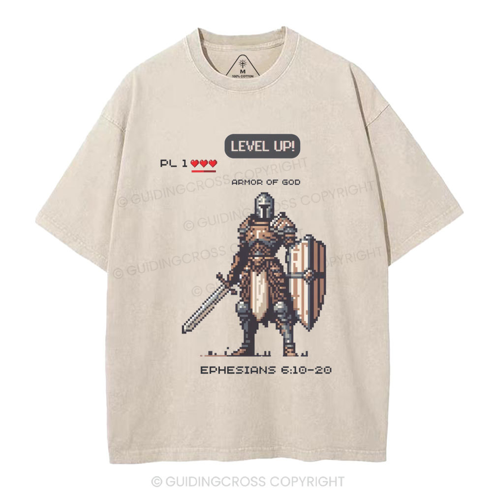 Armor Of God Christian Washed T-Shirt
