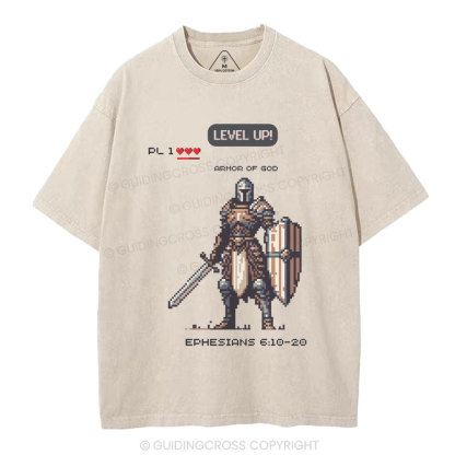 Armor Of God Christian Washed T-Shirt