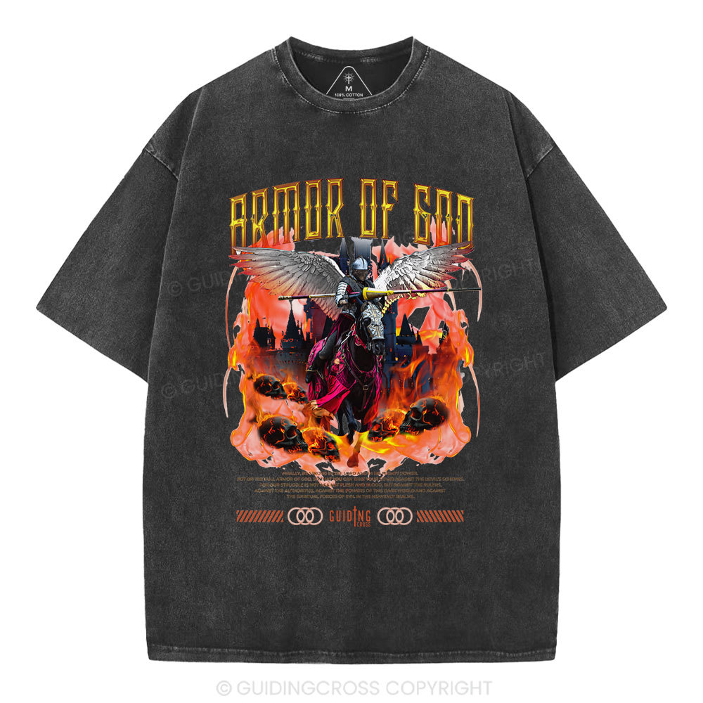 Armor Of God Christian Washed T-Shirt