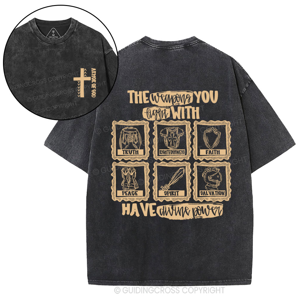 Armor Of God Christian Washed T-Shirt