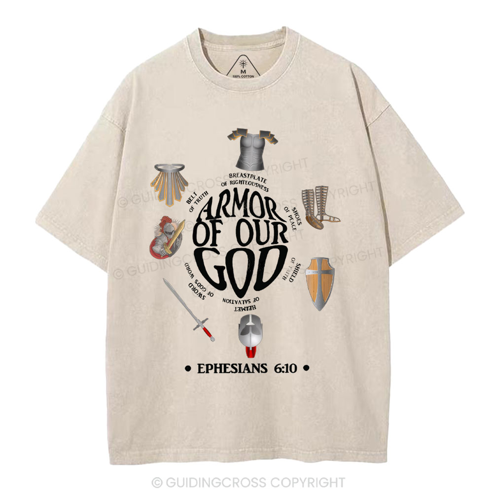 Armor Of God Christian Washed T-Shirt