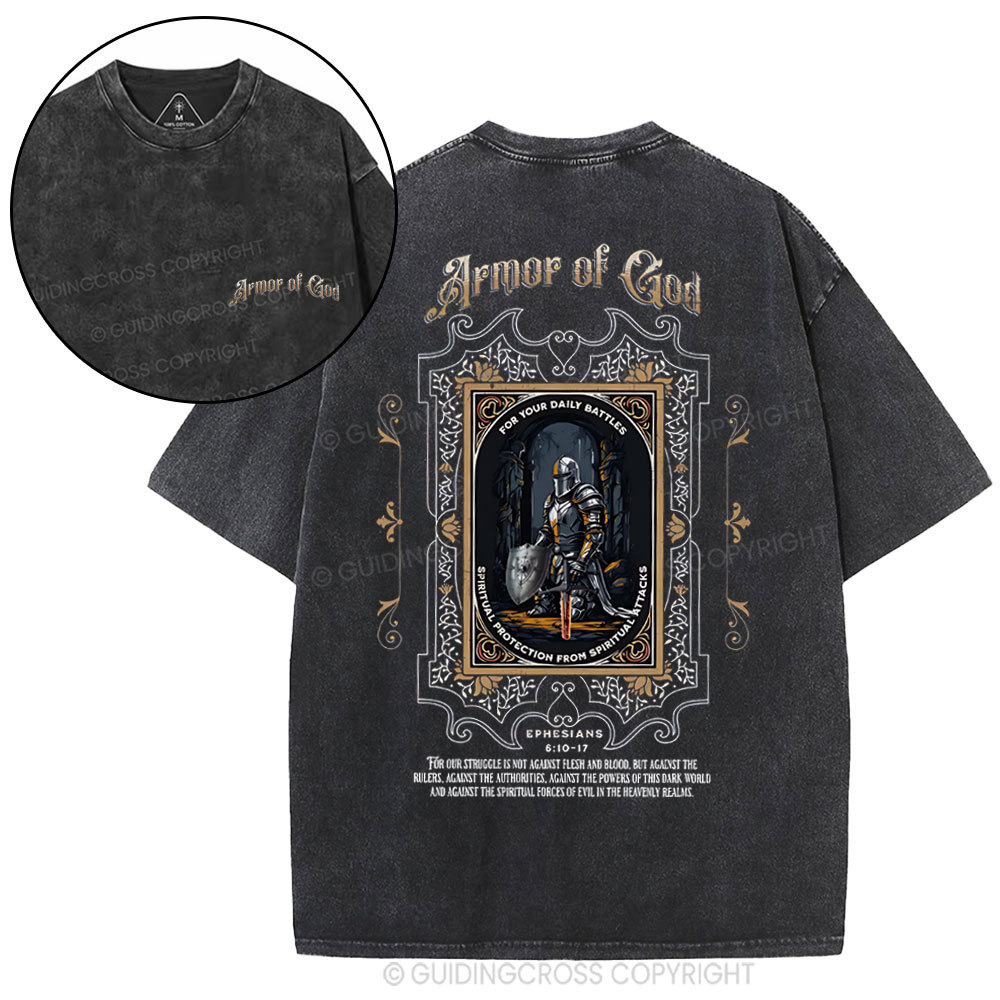 Armor Of God Christian Washed T-Shirt
