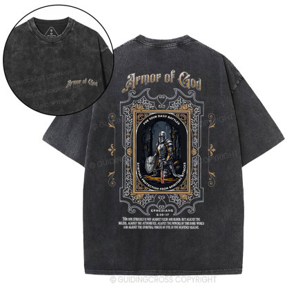 Armor Of God Christian Washed T-Shirt