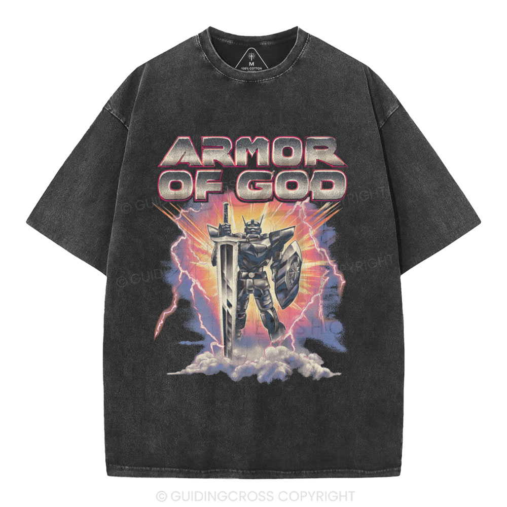 Armor Of God Christian Washed T-Shirt