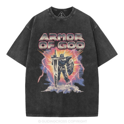 Armor Of God Christian Washed T-Shirt