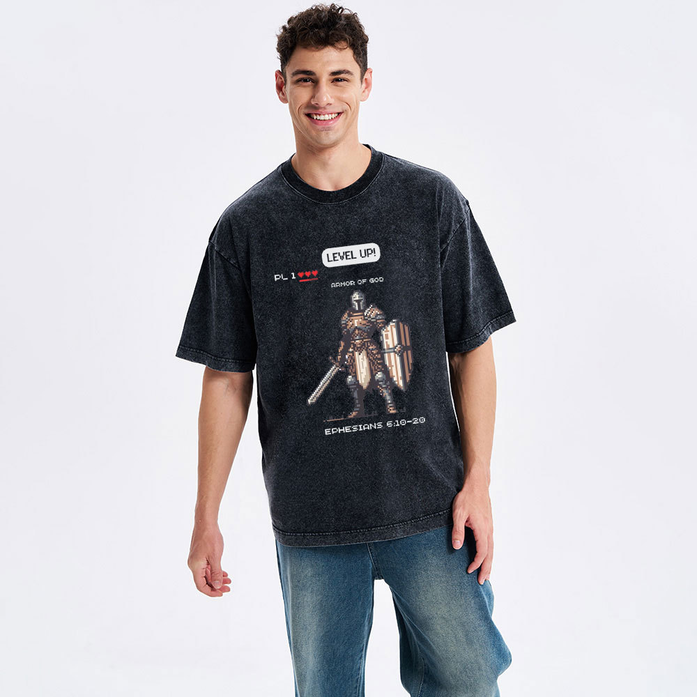 Armor Of God Christian Washed T-Shirt