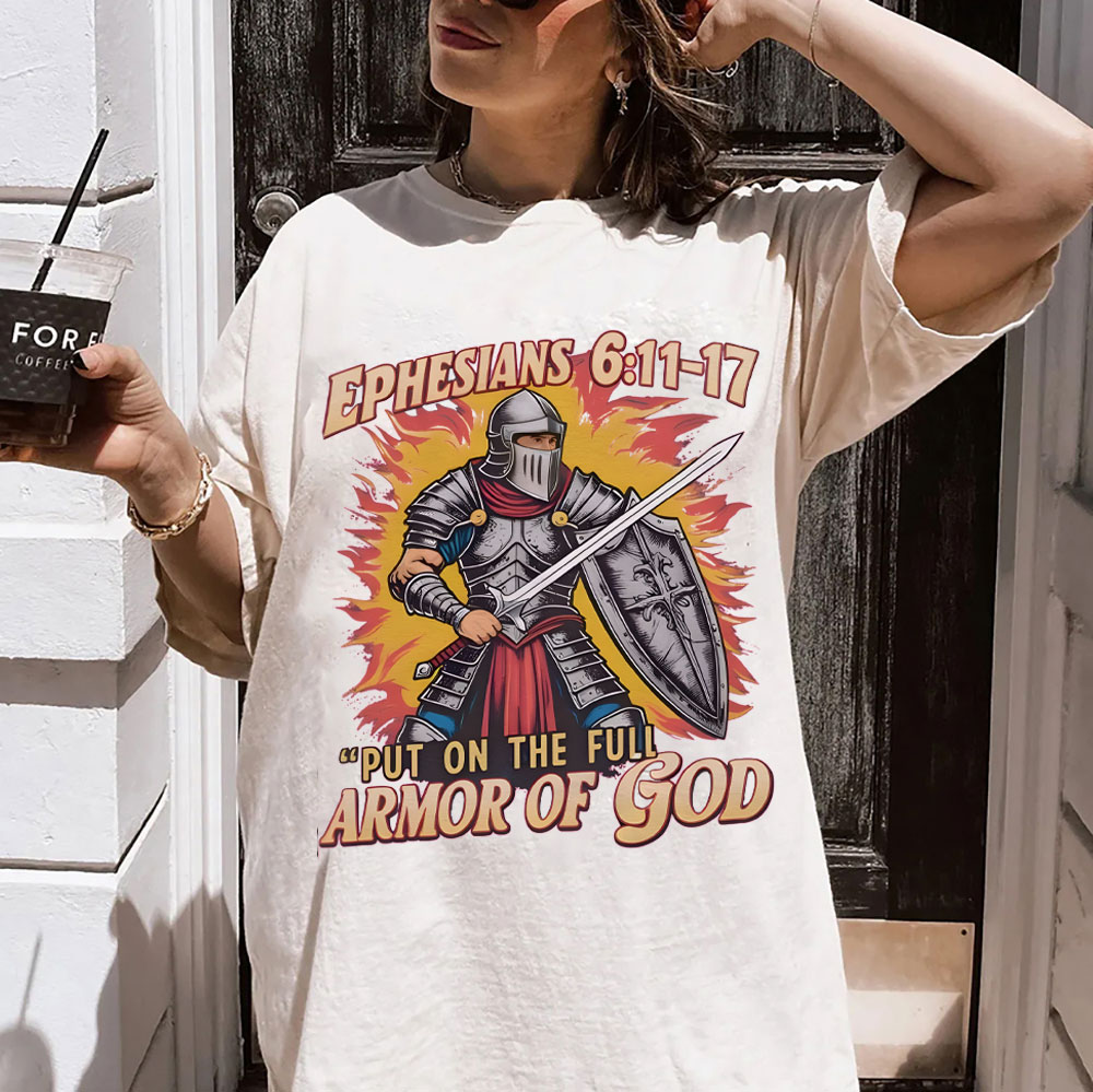 Armor Of God Christian Washed T-Shirt