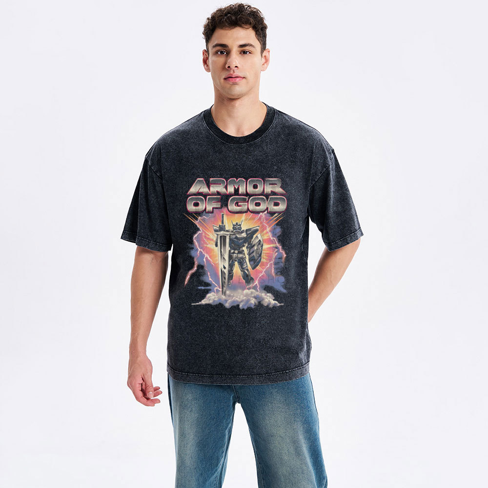 Armor Of God Christian Washed T-Shirt