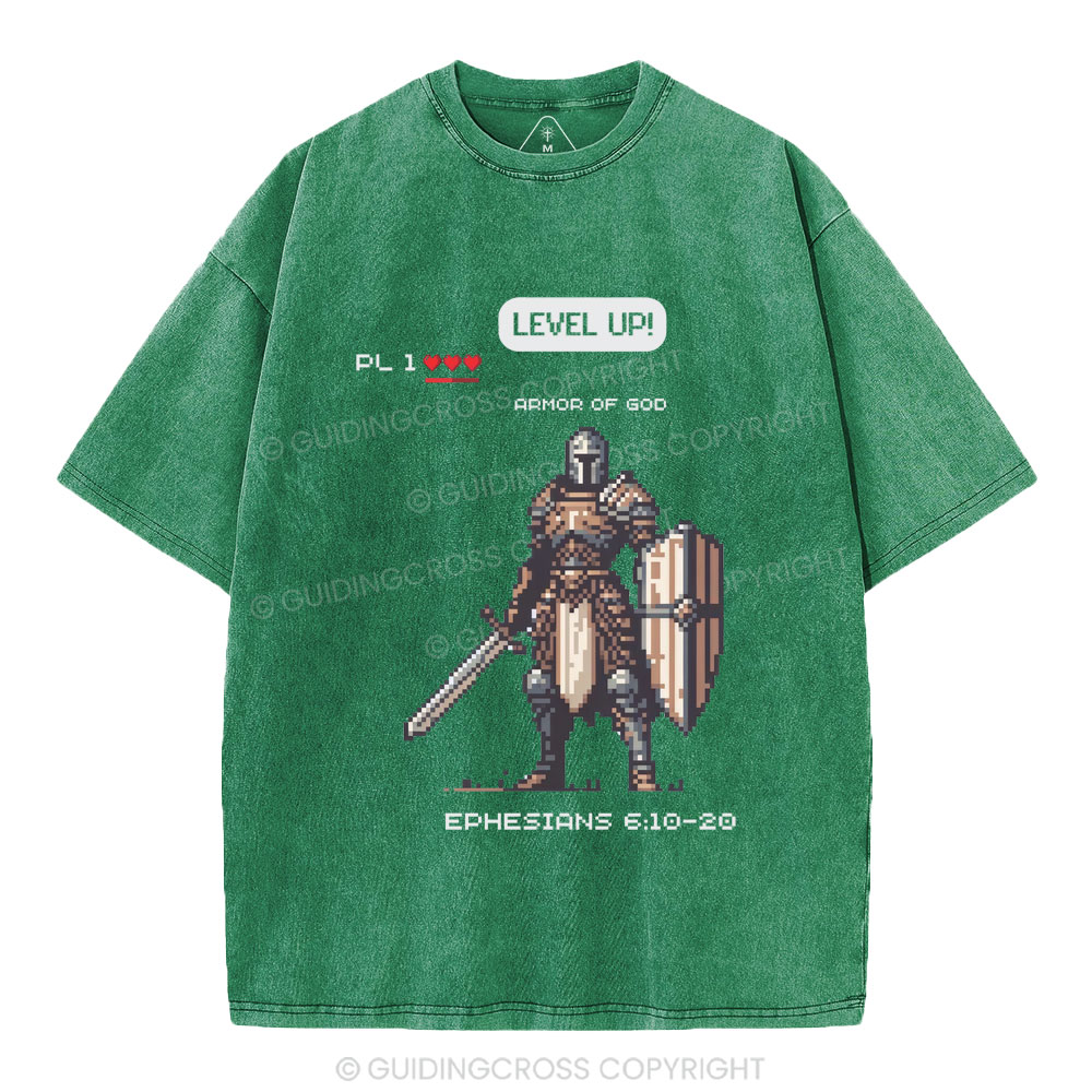 Armor Of God Christian Washed T-Shirt