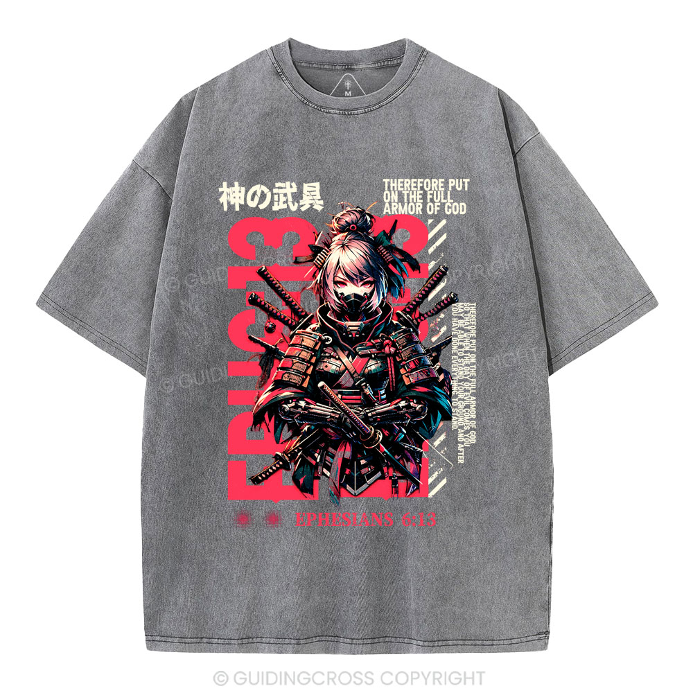 Armor Of God Christian Washed T-Shirt