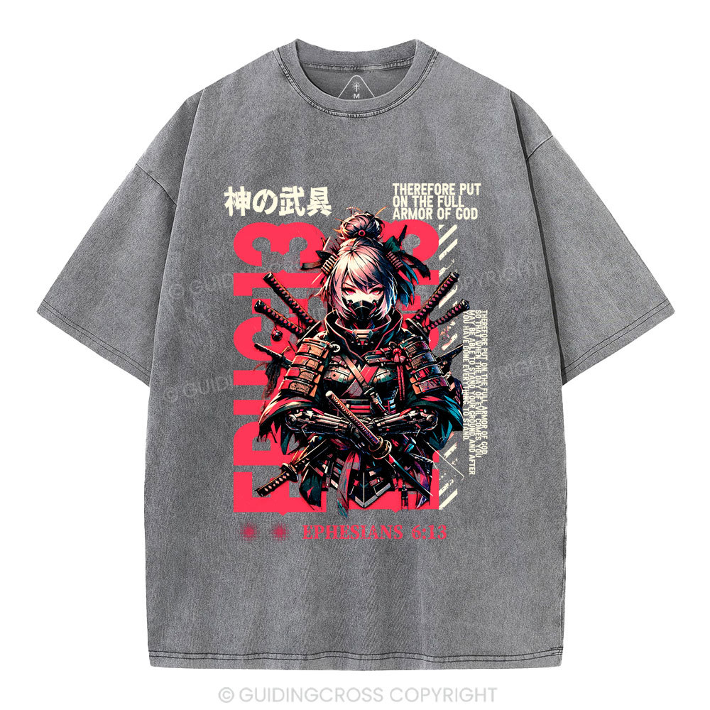 Armor Of God Christian Washed T-Shirt