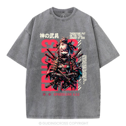 Armor Of God Christian Washed T-Shirt