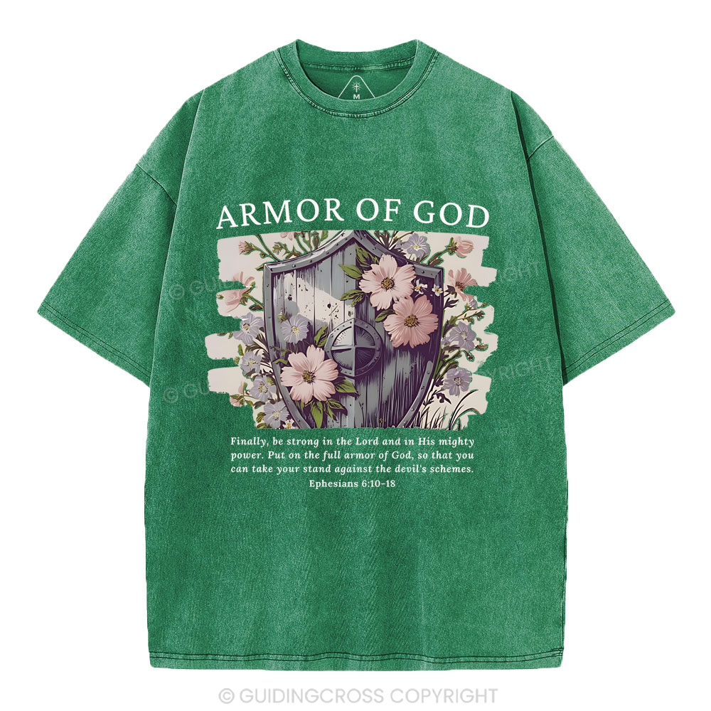 Armor Of God Christian Washed T-Shirt