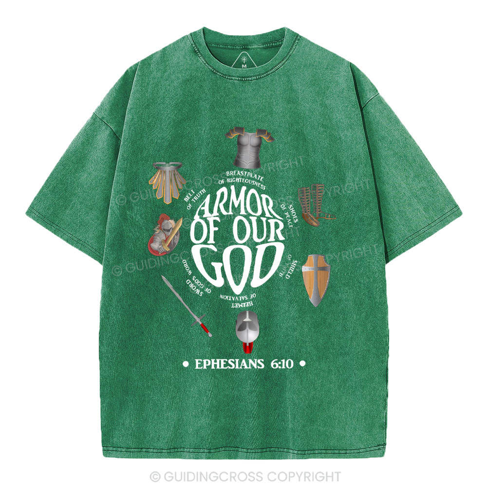 Armor Of God Christian Washed T-Shirt