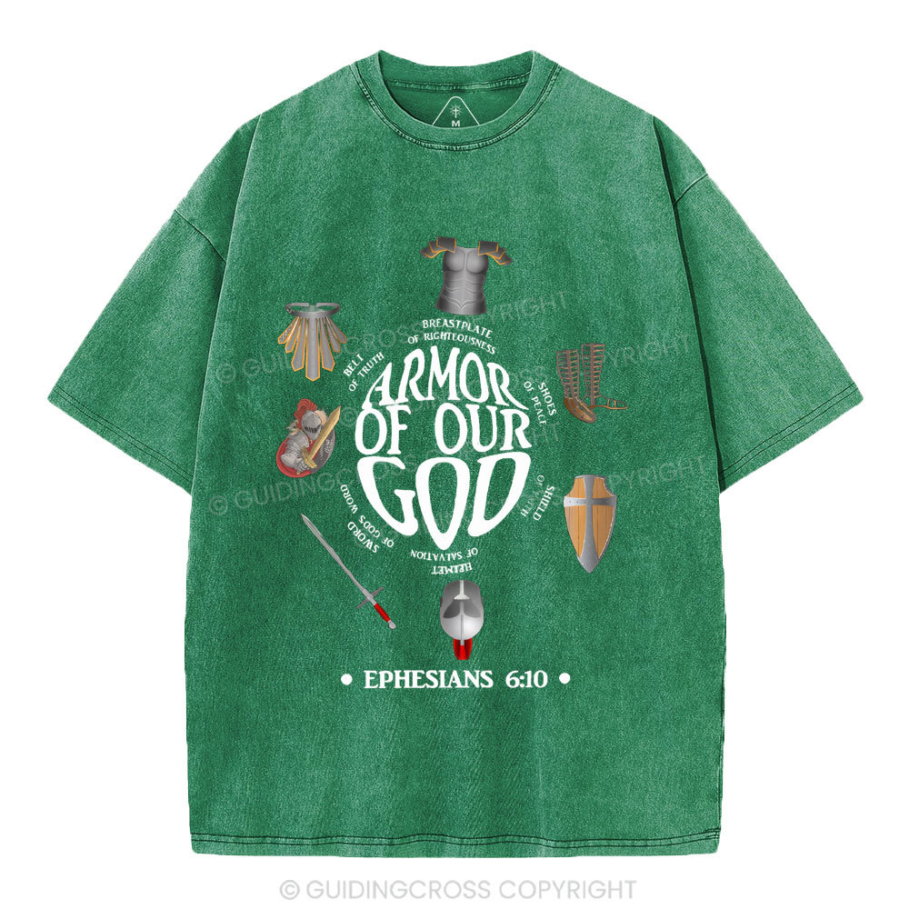 Armor Of God Christian Washed T-Shirt