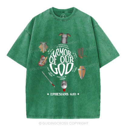Armor Of God Christian Washed T-Shirt