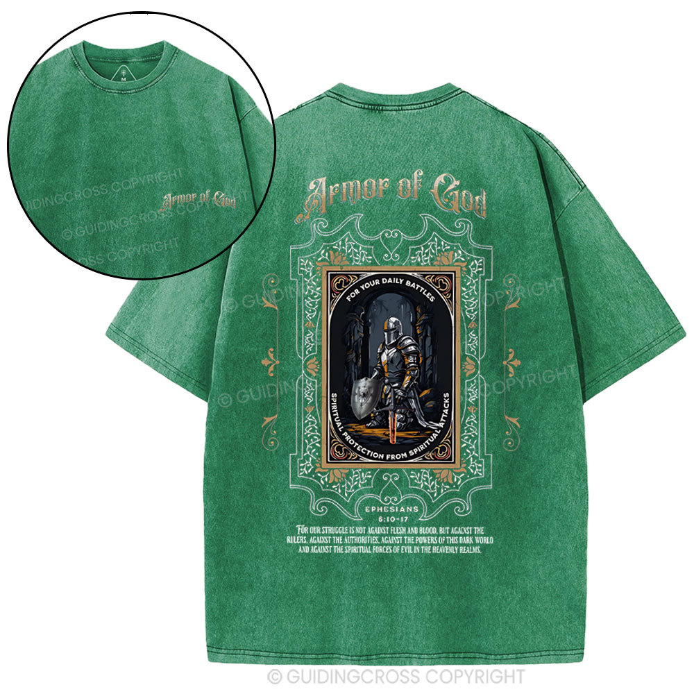 Armor Of God Christian Washed T-Shirt