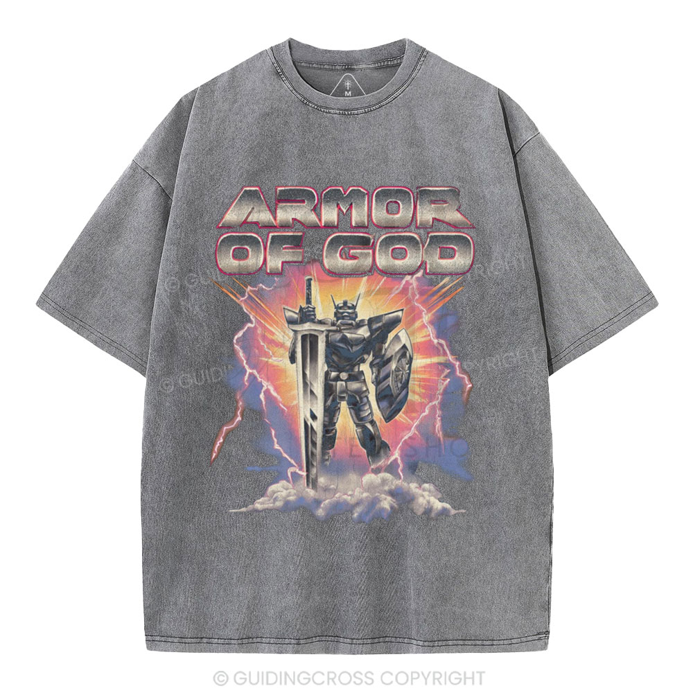 Armor Of God Christian Washed T-Shirt