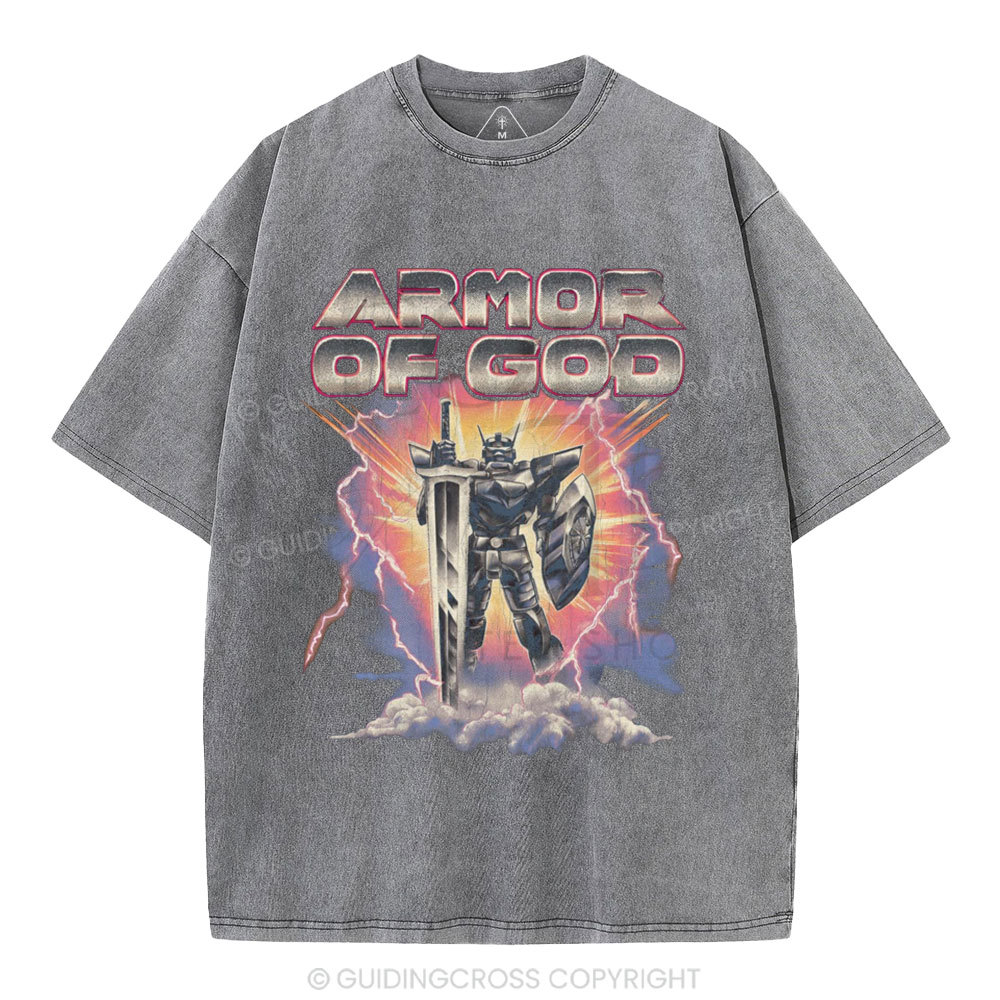 Armor Of God Christian Washed T-Shirt