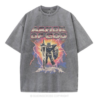 Armor Of God Christian Washed T-Shirt