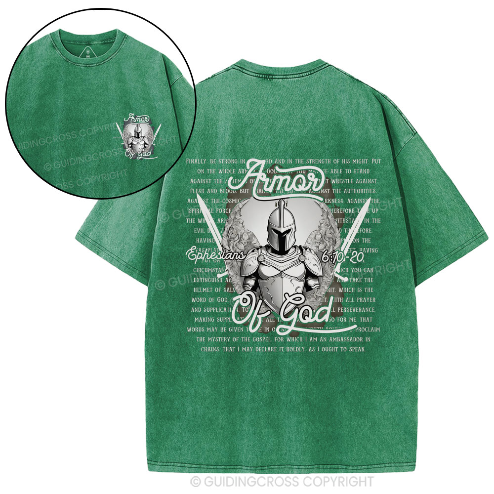 Armor Of God Christian Washed T-Shirt