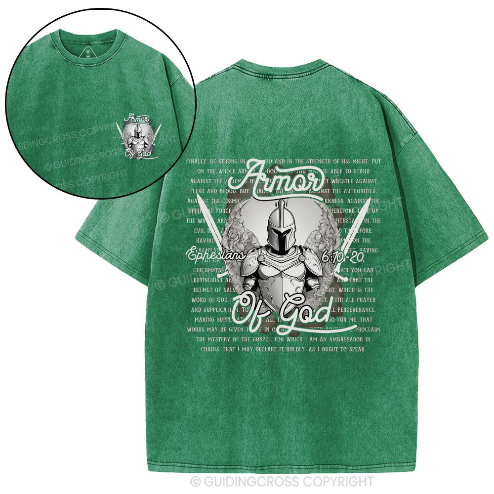 Armor Of God Christian Washed T-Shirt