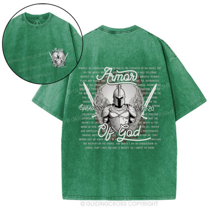 Armor Of God Christian Washed T-Shirt