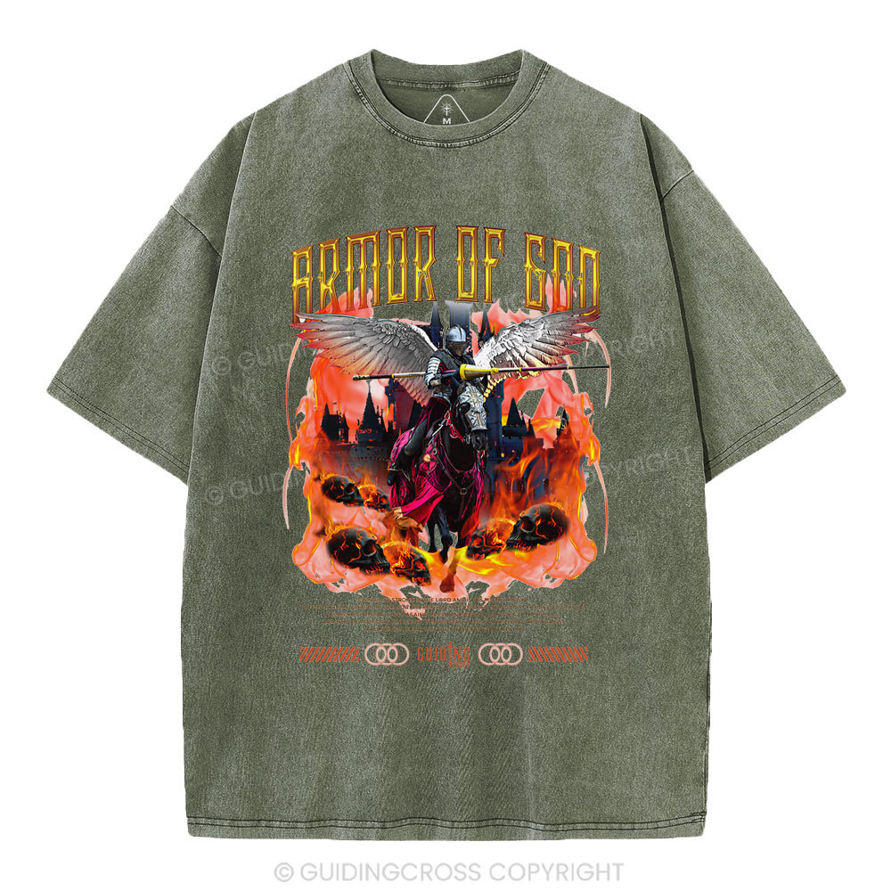 Armor Of God Christian Washed T-Shirt