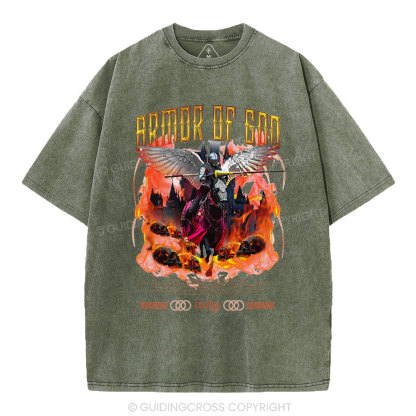 Armor Of God Christian Washed T-Shirt
