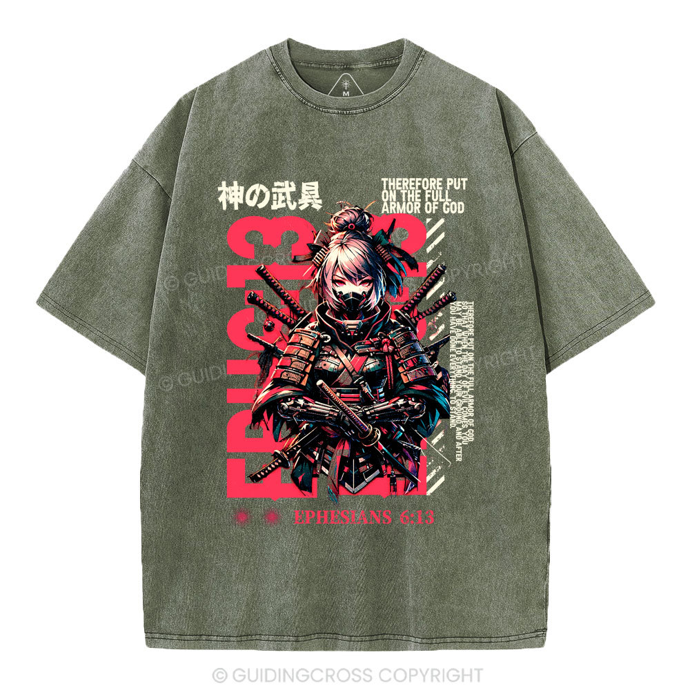 Armor Of God Christian Washed T-Shirt