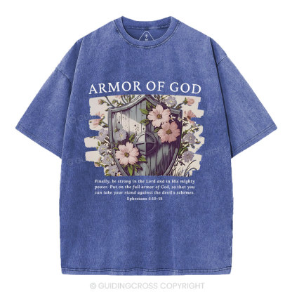Armor Of God Christian Washed T-Shirt