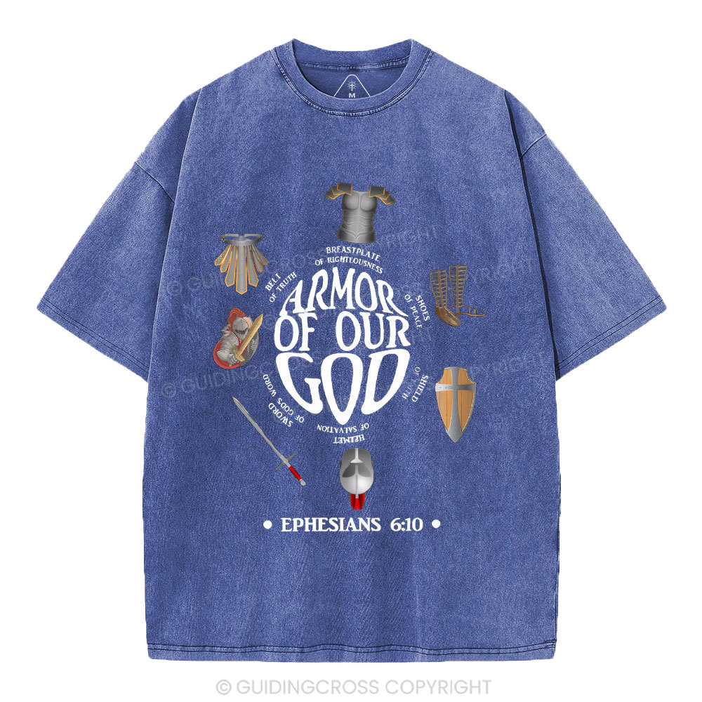 Armor Of God Christian Washed T-Shirt