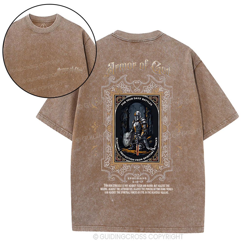 Armor Of God Christian Washed T-Shirt