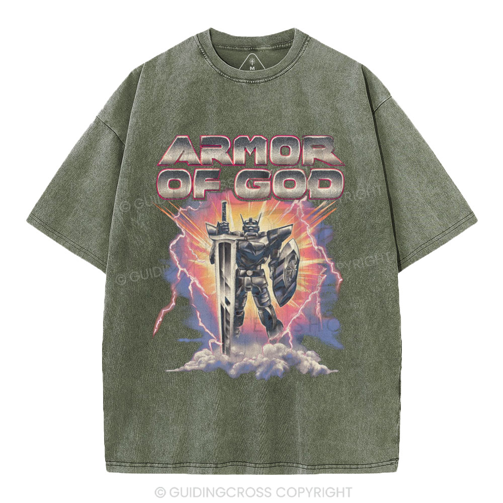 Armor Of God Christian Washed T-Shirt