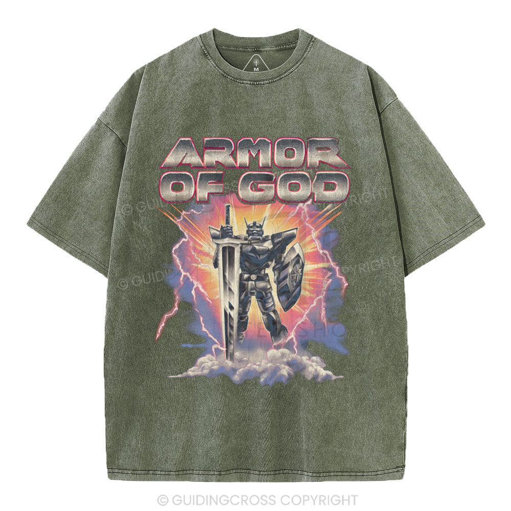 Armor Of God Christian Washed T-Shirt