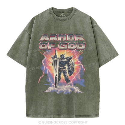 Armor Of God Christian Washed T-Shirt