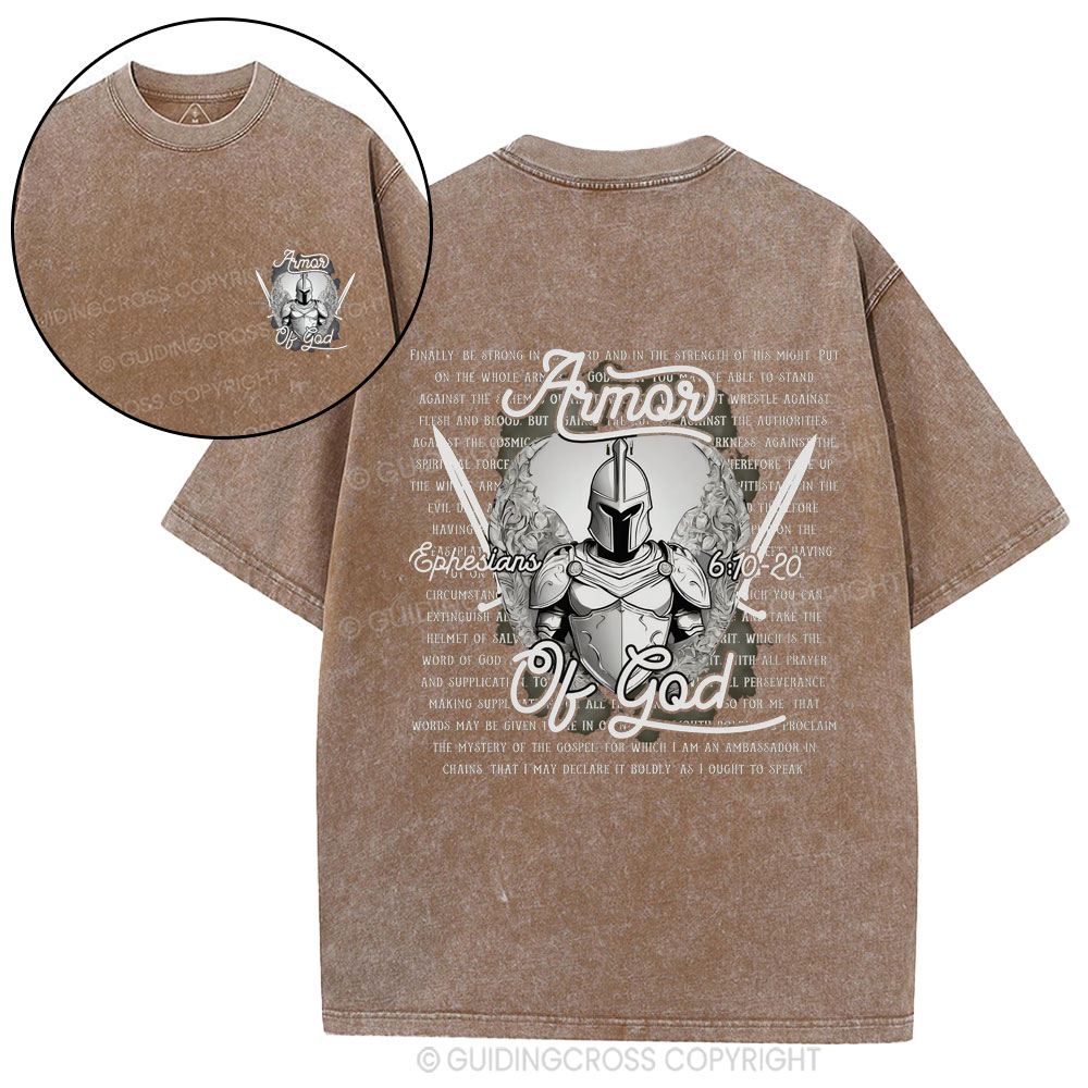 Armor Of God Christian Washed T-Shirt