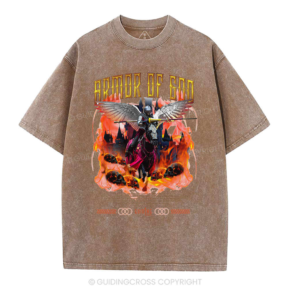 Armor Of God Christian Washed T-Shirt