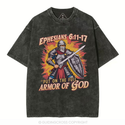 Armor Of God Christian Washed T-Shirt