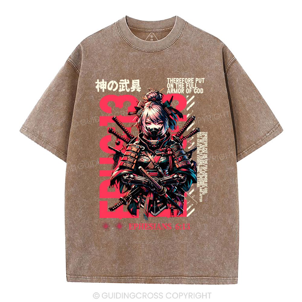 Armor Of God Christian Washed T-Shirt