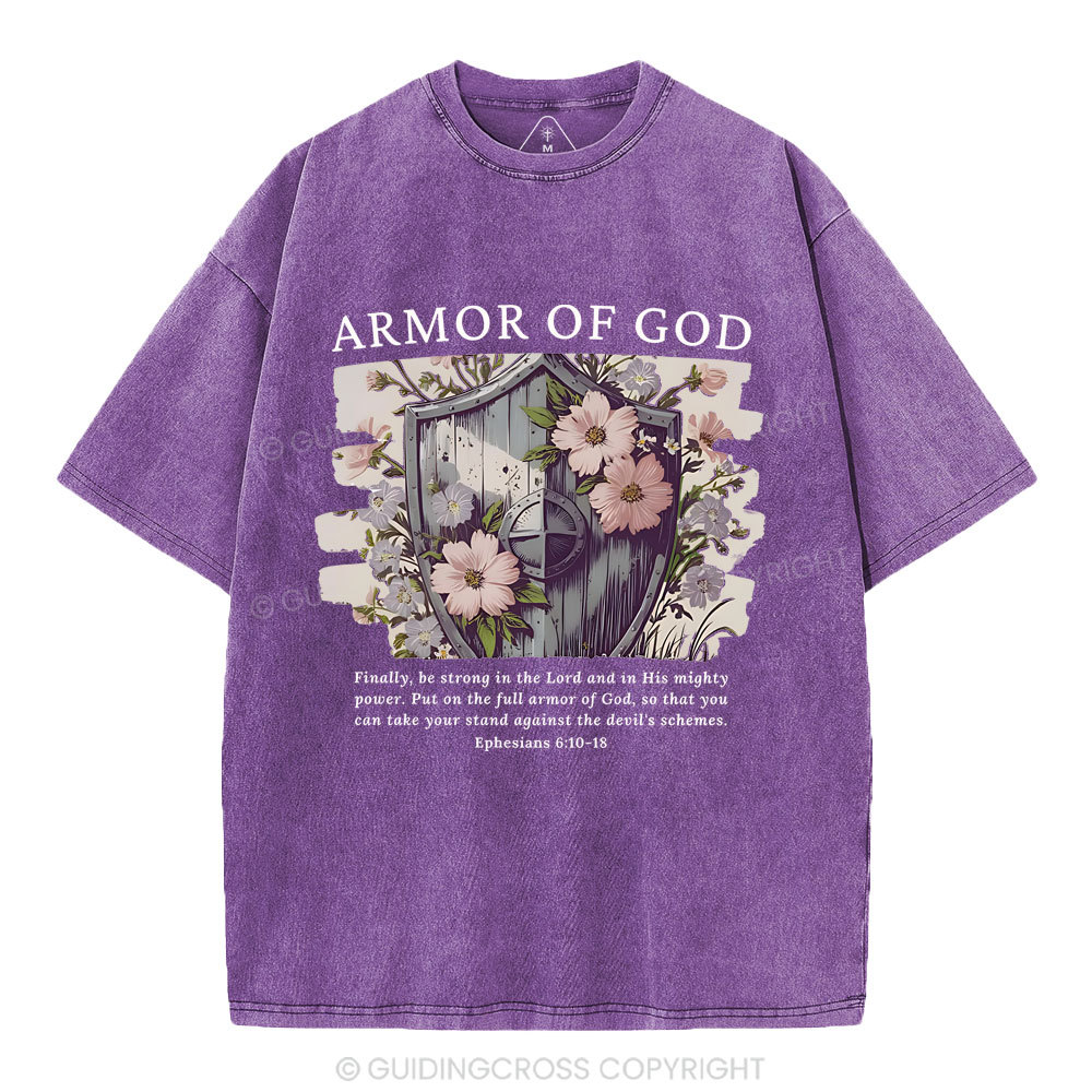 Armor Of God Christian Washed T-Shirt