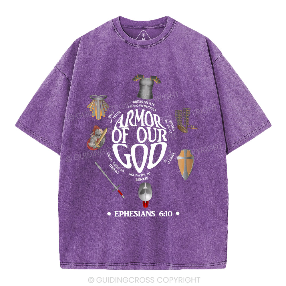 Armor Of God Christian Washed T-Shirt
