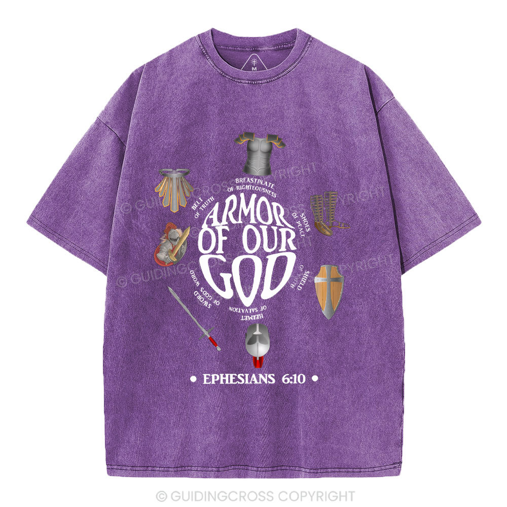 Armor Of God Christian Washed T-Shirt