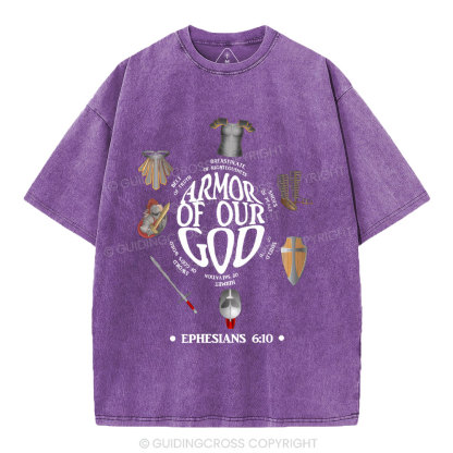 Armor Of God Christian Washed T-Shirt