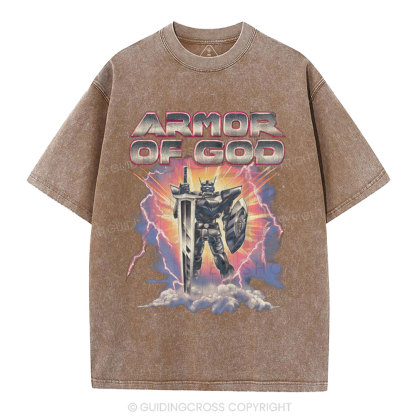 Armor Of God Christian Washed T-Shirt