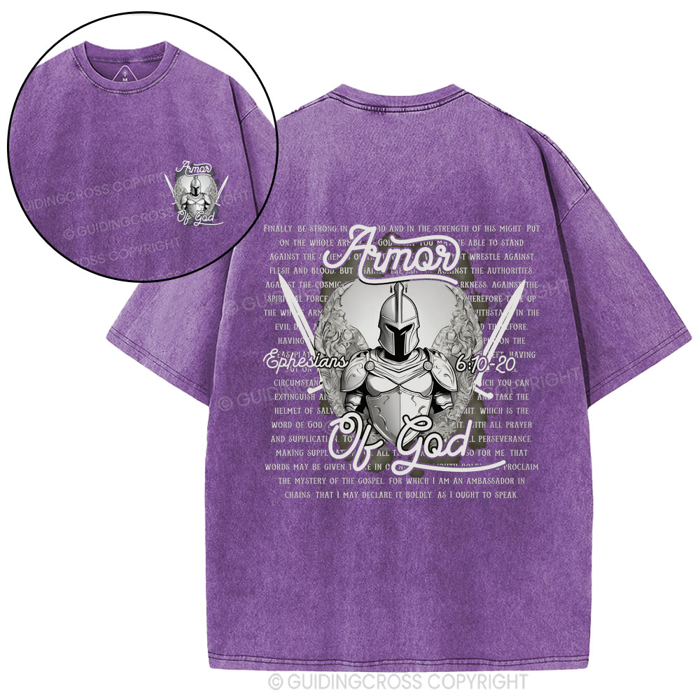 Armor Of God Christian Washed T-Shirt