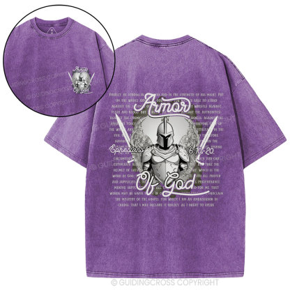 Armor Of God Christian Washed T-Shirt